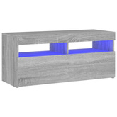 vidaXL Szafka pod TV z oświetleniem LED, szary dąb sonoma, 90x35x40 cm