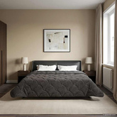 Letni Kołdra Antracyt 200 x 240 cm Mikrofibra i Fleece Teddy