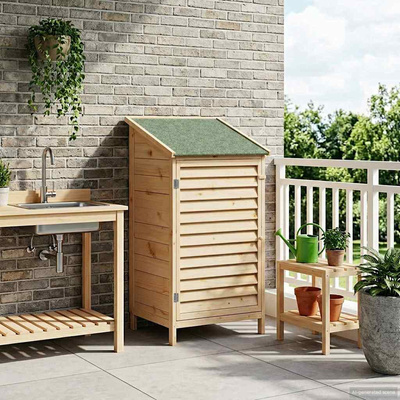 Shed ogrodowy naturalny 59 x 56 x 113,5 cm Drewno Świerkowe