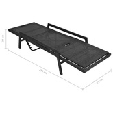vidaXL Leżak ogrodowy z poduszką, polirattan, czarny
