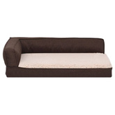 vidaXL Legowisko dla psa, 60x42 cm, wygląd lnu z polarem, brązowe