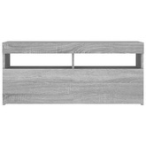 vidaXL Szafka pod TV z oświetleniem LED, szary dąb sonoma, 90x35x40 cm