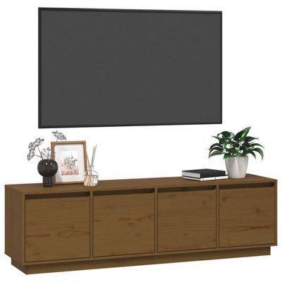 vidaXL Szafka pod TV, miodowy brąz, 156x37x45 cm, lite drewno sosnowe