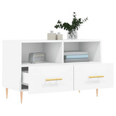 vidaXL Szafka pod TV, biała, 80x36x50 cm, materiał drewnopochodny