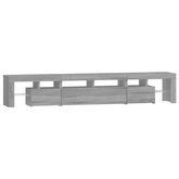 vidaXL Szafka pod TV z oświetleniem LED szary dąb sonoma 230x36,5x40cm