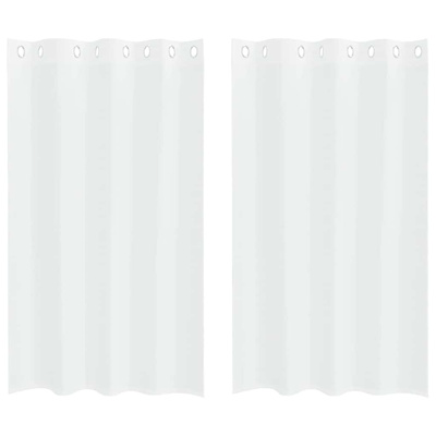 Firany Voile z zasłonami 2 pcs Biały 175 x 140 cm Poliester