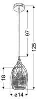 Lampa wisząca złoto-czarna szklany lustrzany klosz Marina Candellux 31-58003