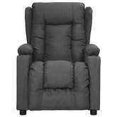 vidaXL Podnoszony fotel masujący, ciemnoszary, tkanina