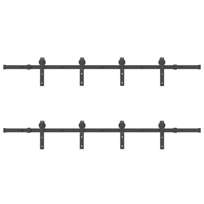 System do montażu drzwi przesuwnych, 400 cm, stal, czarny