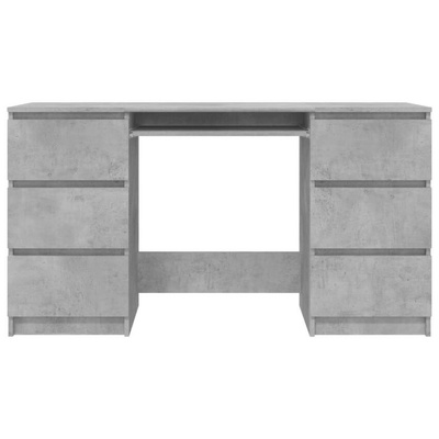 vidaXL Biurko, betonowy szary, 140x50x77 cm, materiał drewnopochodny