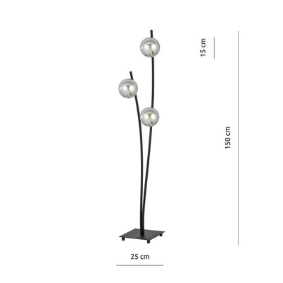 Lampa stojąca HUNTER LP3 BLACK/GRAFIT