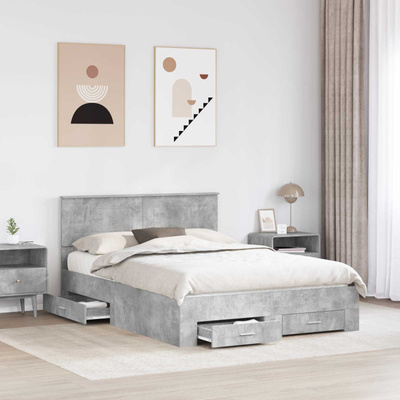 Ramka łóżka Betonowy szary 160 x 200 cm Drewno inżynieryjne