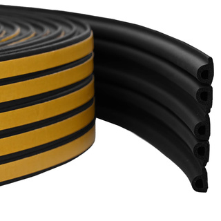 Samoprzylepna uszczelka okienna Czarny 9 x 6 mm 12 m Guma EPDM