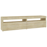 Szafki pod TV z LED, 2 szt., dąb sonoma, 75x35x40 cm
