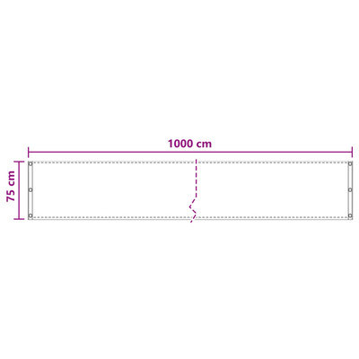 Ekran balkonowy piaskowy 75 x 1000 cm HDPE i aluminium