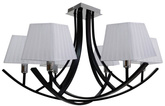 Lampa sufitowa czarna / biały abażur żyrandol 6x40W Valencia Candellux 36-30993