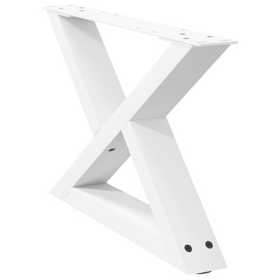 Nogi do stolika kawowego 2 szt. Białe 60x(30-31,3) cm Stal