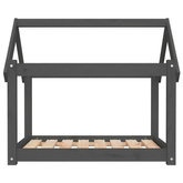 vidaXL Legowisko dla psa, szare,81x60x70 cm, lite drewno sosnowe
