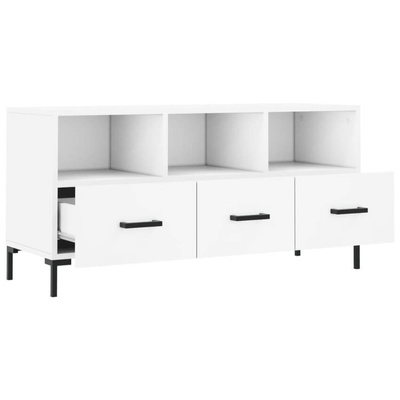 vidaXL Szafka pod TV, biała, 102x36x50 cm, materiał drewnopochodny wariant 4