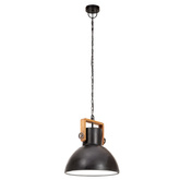 Industrialna lampa wisząca, 25 W, czarna, okrągła, 30 cm, E27