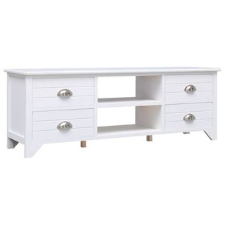 vidaXL Szafka pod TV, biała,108x30x40 cm, drewno paulownia