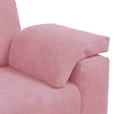 Sofa 3-osobowa, różowa, 220x77x82 cm, aksamit