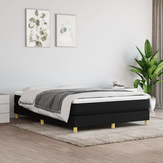 vidaXL Łóżko kontynentalne z materacem, czarne, tkanina, 140x190 cm wariant 15