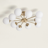 Lampa Sufitowa Wiszaca Złota Żyrandol Szklane kule Abruzzo Elegante 10x G9