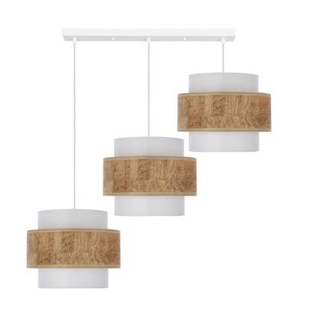 Lampa wisząca z abażurami Cork nowoczesna potrójna do jadalni biała