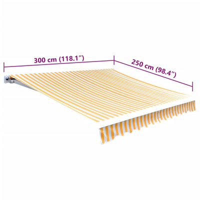 Zadaszenie, żółty słonecznikowy i biały, 3x2,5 m (bez ramy)
