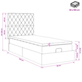 Łóżko z pojemnikiem i materacem LED Czarny 90 x 190 cm Welur