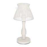 Lampka nocna Zefir biała z abażurem klasyczna E27 40W