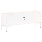 vidaXL Szafka pod TV, biała, 115x30x46 cm, lite drewno mango