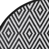 Dywan na zewnątrz, biało-czarny, ?200 cm, PP vidaXL