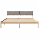 Rama łóżka Brązowy i taupe 180 x 200 cm Lite drewno sosnowe