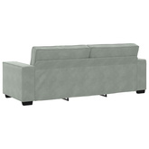 Sofa 3-osobowa, jasnoszara, 220x78x84 cm, tapicerowana aksamitem