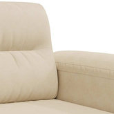 Sofa 2-osobowa, kremowy, 140 cm, tapicerowana mikrofibrą
