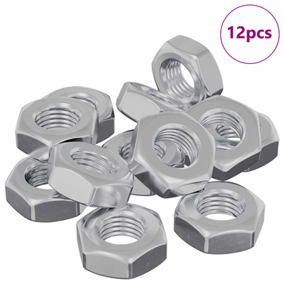 Nakrętka sześcienna 12 szt. srebrny m8 Metal
