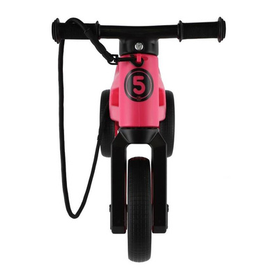 FWRider Super Sport 516491  Kolor: Pink / Różowy z różowymi felgami Rowerek biegowy Jeździk 2w1 Ciche koła + Pasek do noszenia dla Rodzica