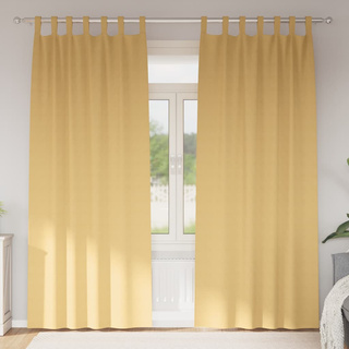 Firany blackout z kółkami 2 pcs Beżowy 245 x 140 cm Poliester