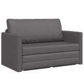 Sofa Bed Szary 124 x 71 x 78 cm Sztuczna skóra