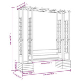 z ławką i donicami, impregnowane drewno sosnowe Pergola