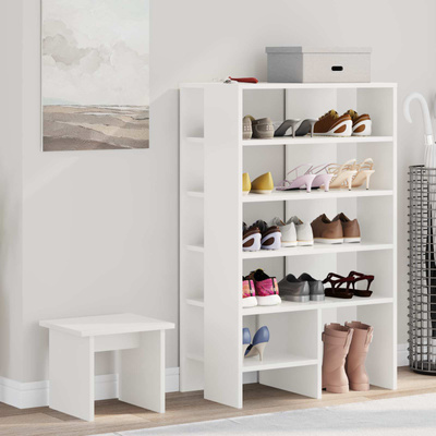 Szafka na buty z półką 2 pcs Biały Materiał drewnopochodny