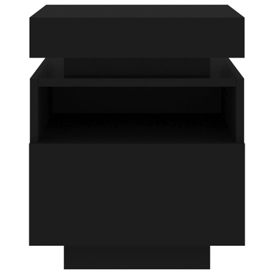 Szafka nocna z oświetleniem LED, czarna, 40x39x48,5 cm