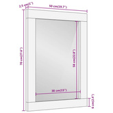 vidaXL Lustro łazienkowe, 50x70x2,5 cm, lite drewno mango i szkło