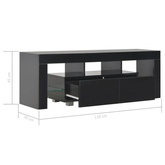vidaXL Szafka pod TV ze światłem LED, błyszcząca, czarna, 130x35x45cm