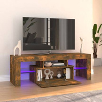 Szafka pod TV z oświetleniem LED, przydymiony dąb, 120x35x40 cm vidaXL