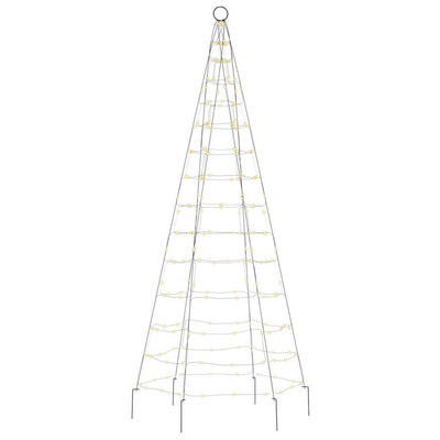 vidaXL Choinka z lampek, na maszt, 200 ciepłych białych LED, 180 cm