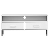 vidaXL Szafka pod TV OSLO, metalowe nóżki, biała, sosnowa model standard