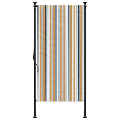 vidaXL Roleta zewnętrzna, żółto-biała, 120x270 cm, tkanina i stal